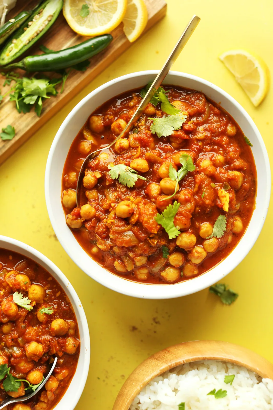 Overhead view of chana masala