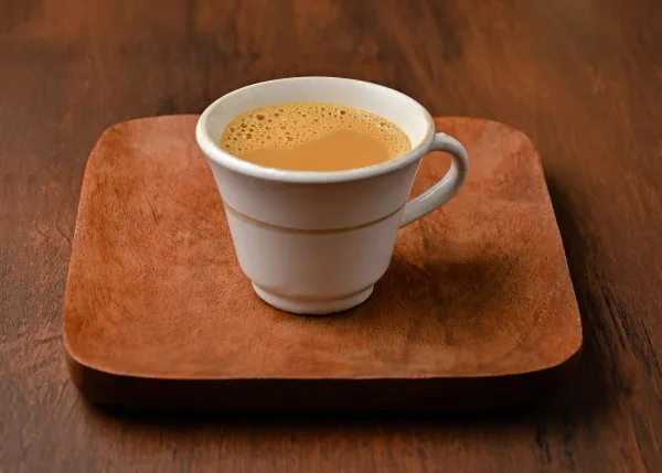 Overhead view of doodh patti chai
